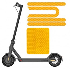 ADESIVI ABBELLITORI COPERCHI RIFRANGENTI XIAOMI M365 E PRO GIALLO